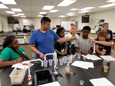 Students in a class lab